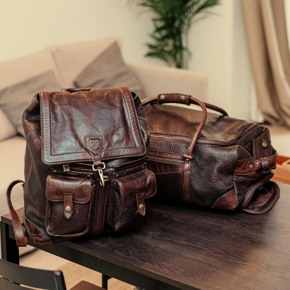 Theodore Leather Wheeled Carry-On Duffle Bag Mission Mercantile Leather Goods