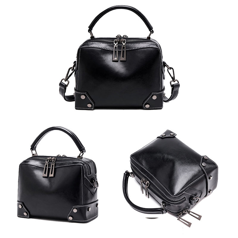 Top Grain Leather Crossbody Bag Women Natural Leather Shoulder Bag Vintage Style Leather Handbag Christmas Gift For Her SX6626 RockCow Leather Studio
