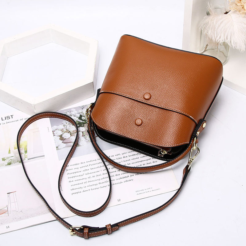 Top Grain Leather Handbag Women Natural Leather Shoulder Bag Stylish Womens Crossbody Bag RockCow Leather Studio