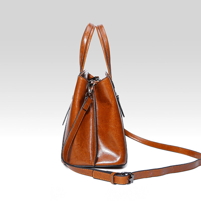 Top Grain Leather Satchel Bag, Stylish Women Handbag, Leather Lady Purse Gift For Her RockCow Leather Studio