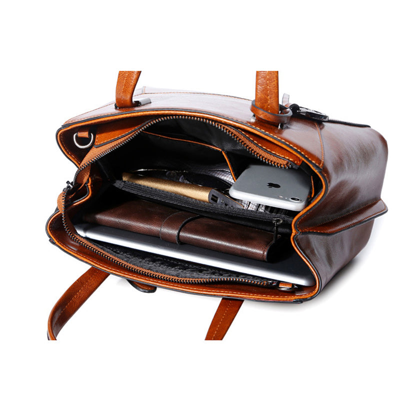 Top Grain Leather Satchel Bag, Stylish Women Handbag, Leather Lady Purse Gift For Her RockCow Leather Studio