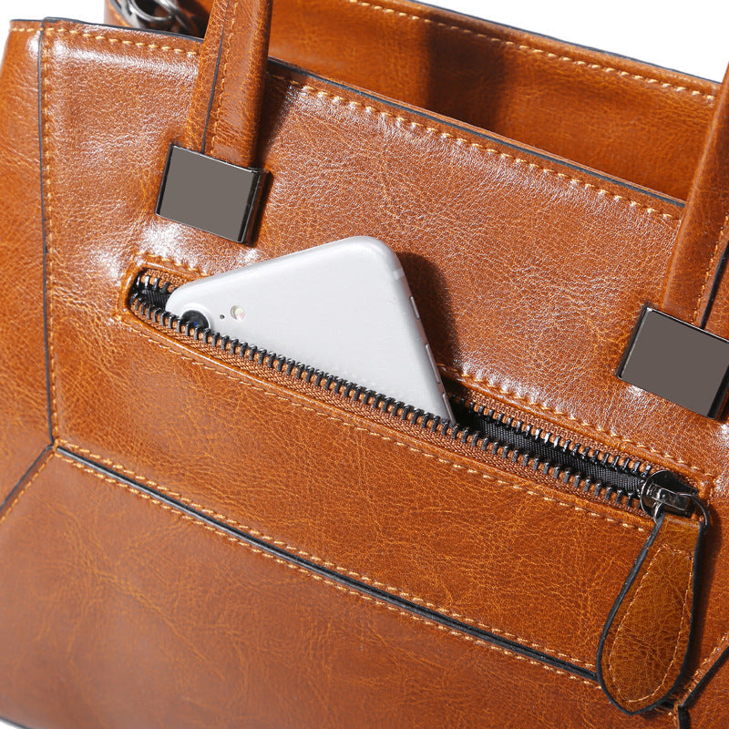 Top Grain Leather Satchel Bag, Stylish Women Handbag, Leather Lady Purse Gift For Her RockCow Leather Studio