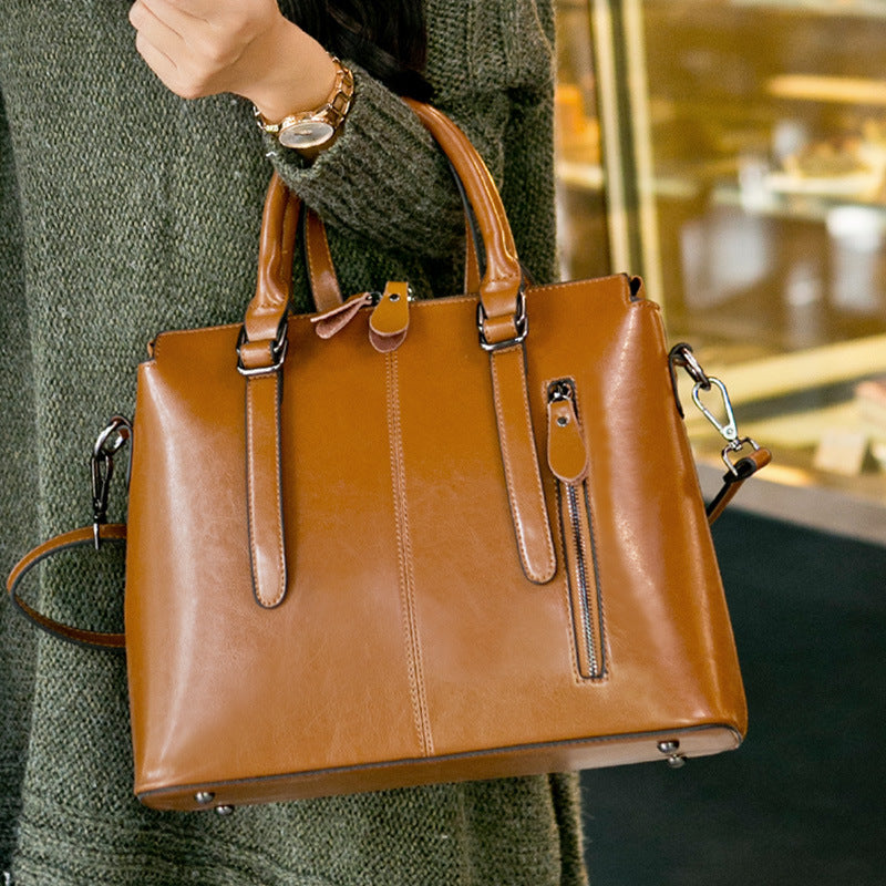 Top Grain Leather Shoulder Bag For Women Stylish Leather Tote Bag Women's Leather Crossbody Bag Christmas Gifts For Her SX218 RockCow Leather Studio