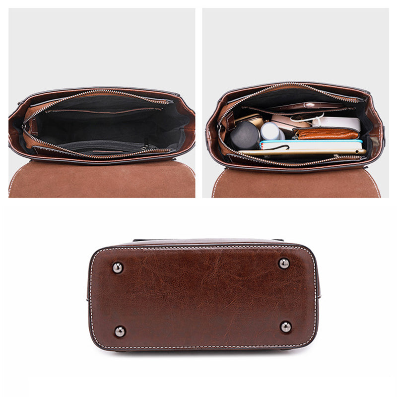 Top Grain Leather Women Backpack Retro Style Leather Rucksack Leather Shoulder Bag For Women RockCow Leather Studio