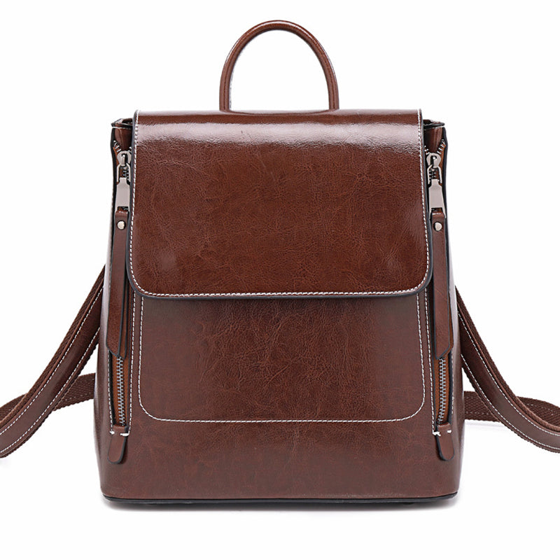 Top Grain Leather Women Backpack Retro Style Leather Rucksack Leather Shoulder Bag For Women RockCow Leather Studio