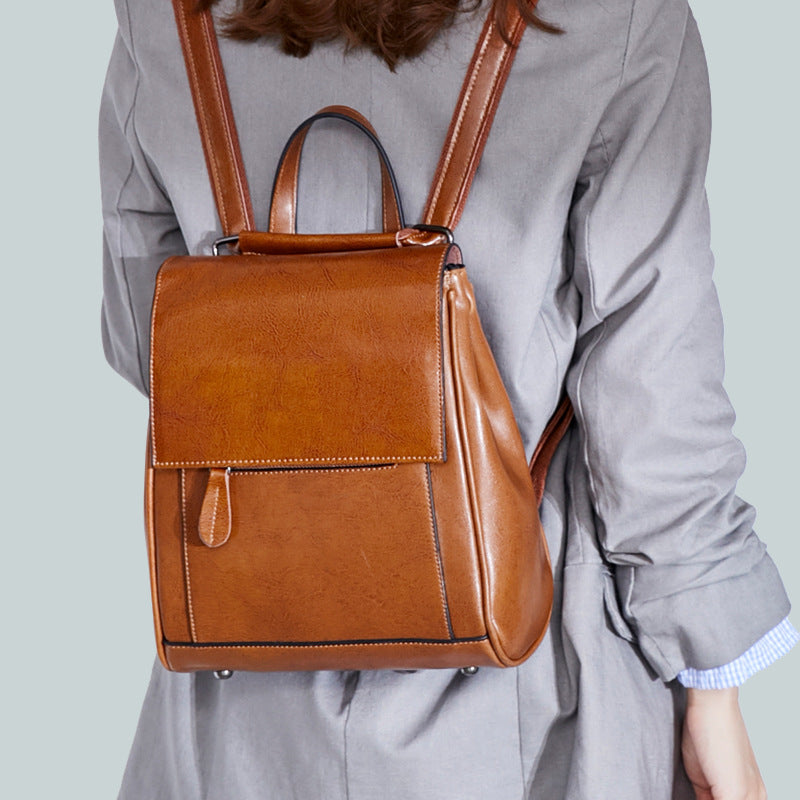 Top Grain LeatherWomen's Top Grain Leather Backpack Stylish Leather Rucksack Ladies Leather Travel Backpacks Christmas Gift For Her RockCow Leather Studio