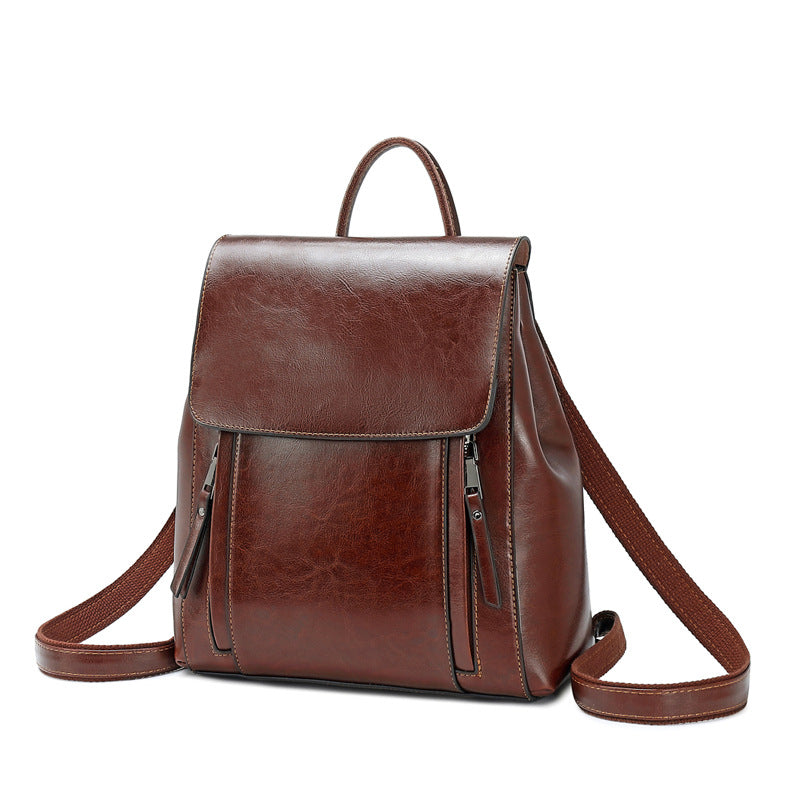 Top Grain Leather Backpack For Women Female Leather Designer Backpack Stylish School Backpack Shoulder Bags RockCow Leather Studio