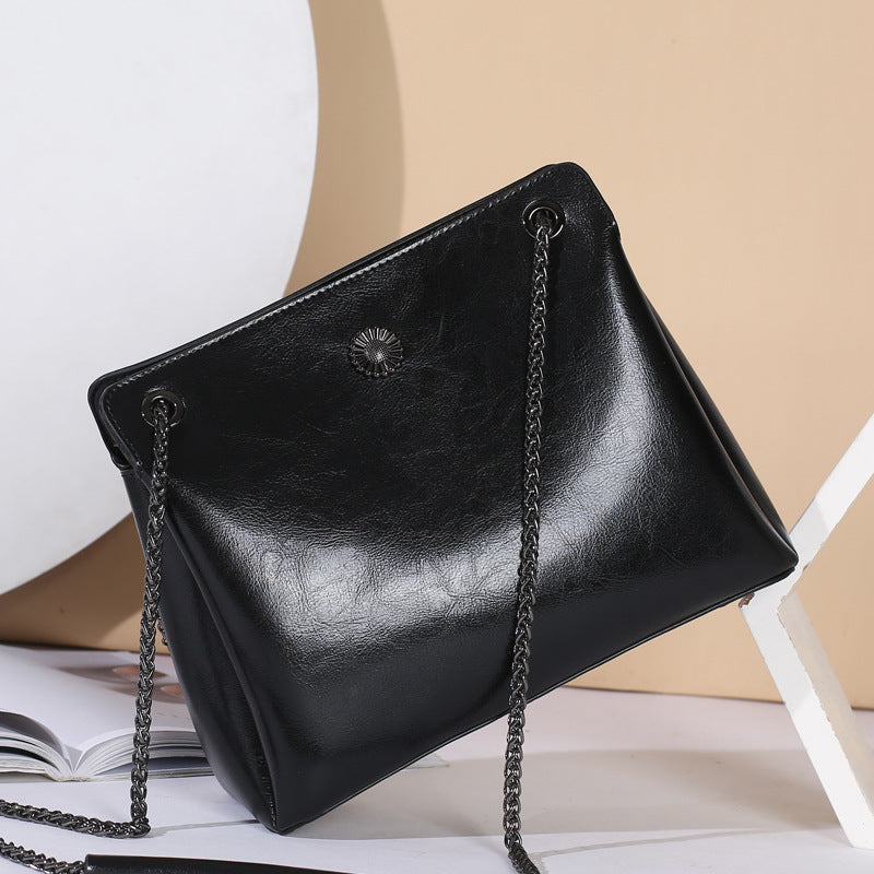 Top Grain Leather Messenger Bag Women Leather Shoulder Bag Casual Genuine Natural Leather Crossbody Bag SX55-519 RockCow Leather Studio