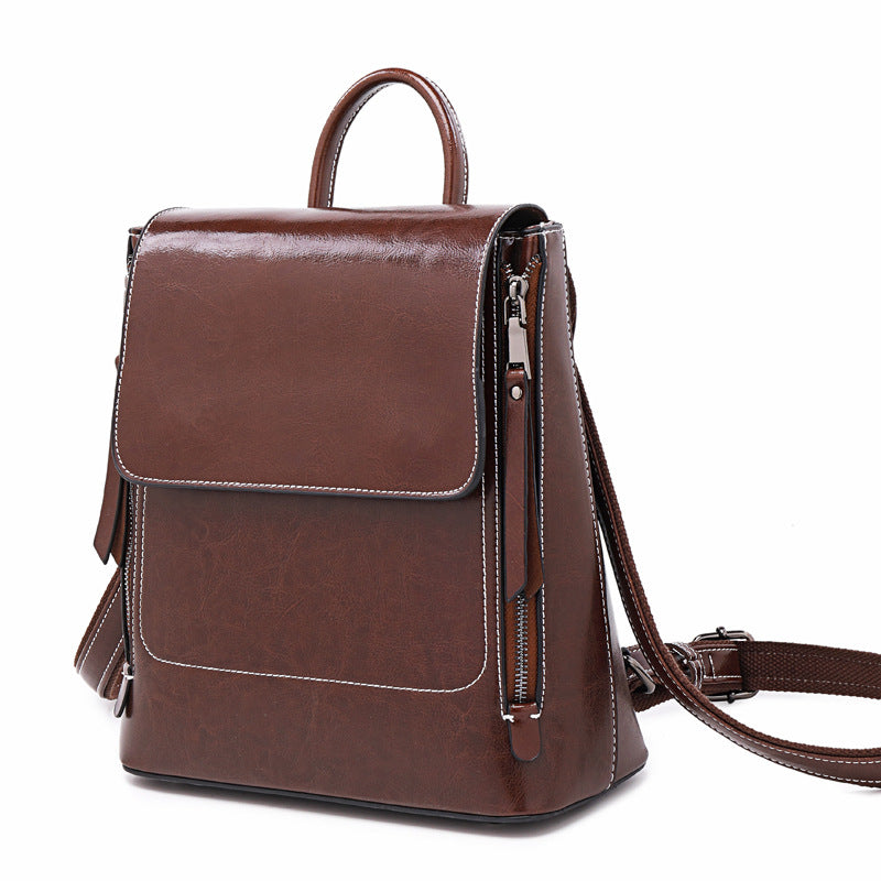 Top Grain Leather Women Backpack Retro Style Leather Rucksack Leather Shoulder Bag For Women RockCow Leather Studio