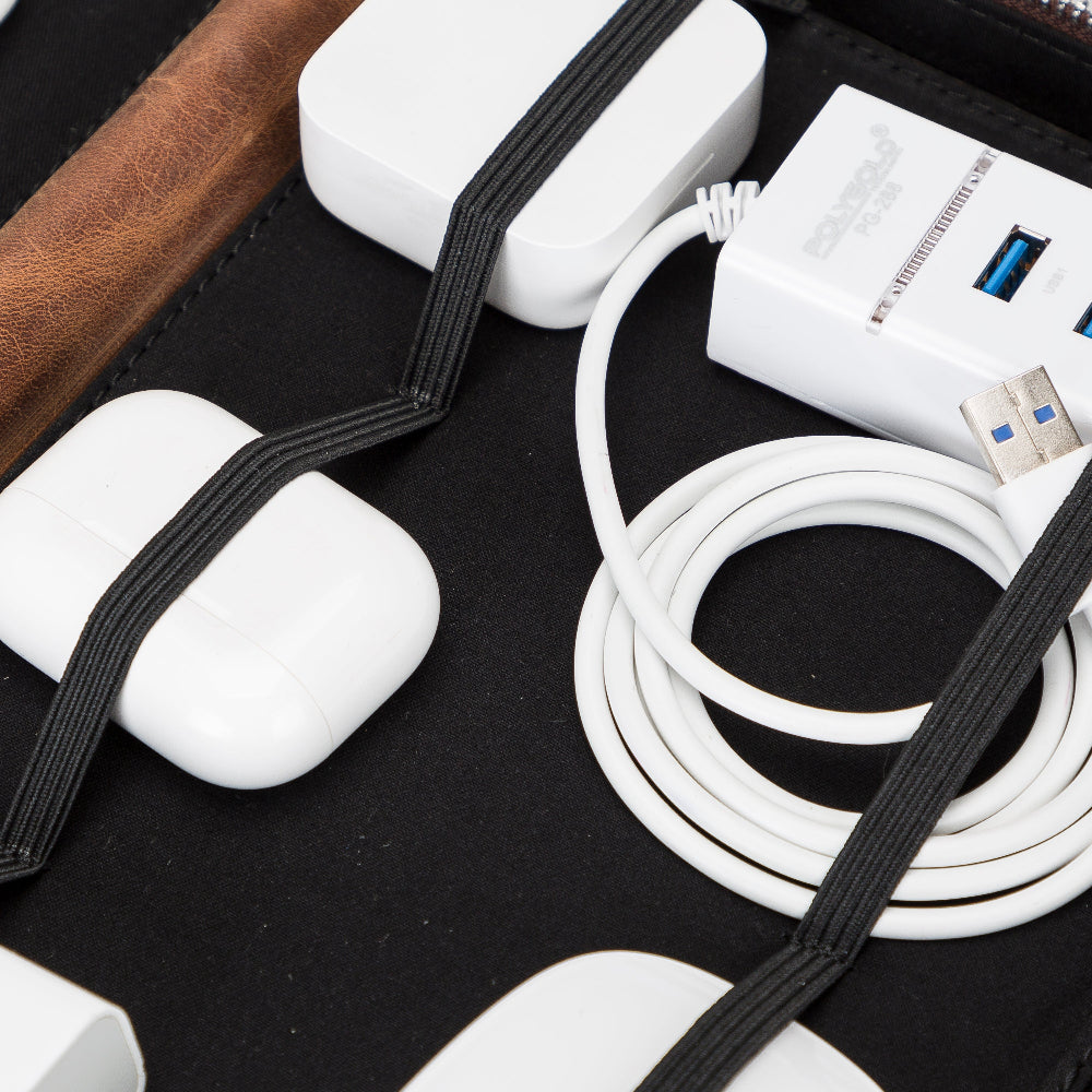 Leather Travel Cable Organizer Mizuri Leather
