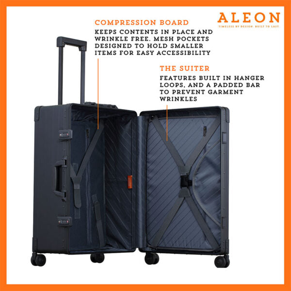 Aleon Aluminum 26″ Traveler with Suiter Checked Suitcase Aleon