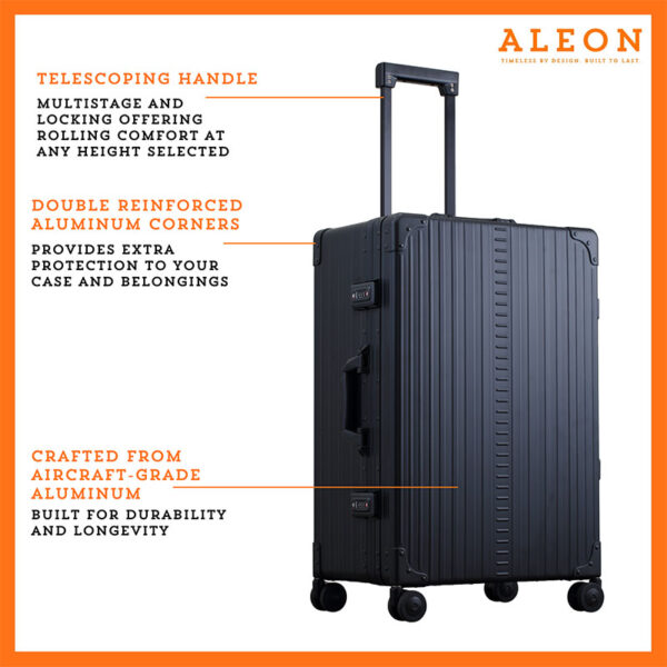 Aleon Aluminum 26″ Traveler with Suiter Checked Suitcase Aleon