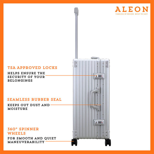 Aleon Aluminum 26″ Traveler with Suiter Checked Suitcase Aleon