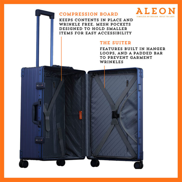 Aleon Aluminum 26″ Traveler with Suiter Checked Suitcase Aleon