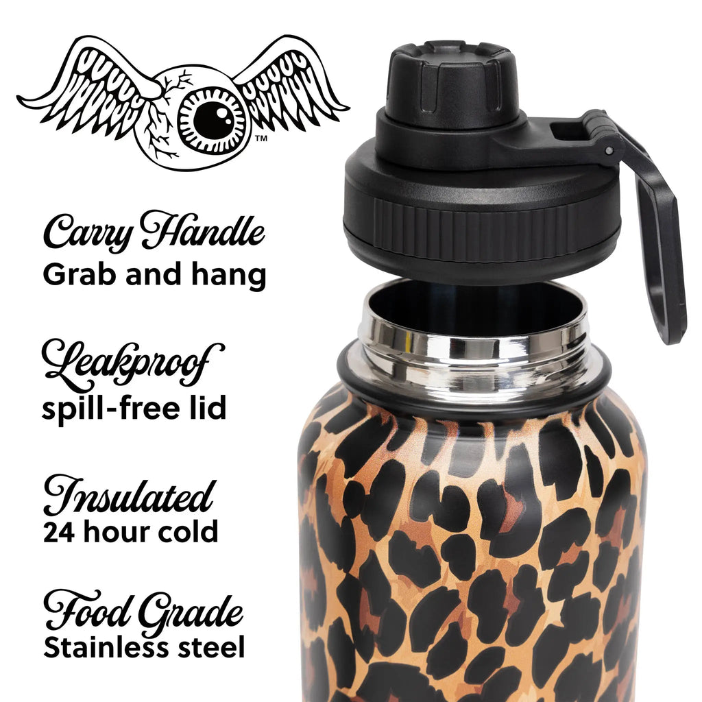 32oz Iconic Hydration Double Walled Insulated Stainless Steel Bottle Travellty