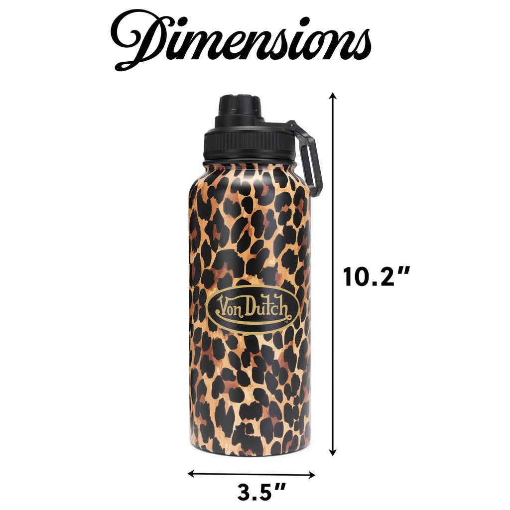 32oz Iconic Hydration Double Walled Insulated Stainless Steel Bottle Travellty