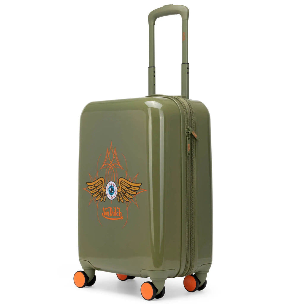 Kustom Kulture Expandable Hardside Carry-on Spinner Suitcase Travellty