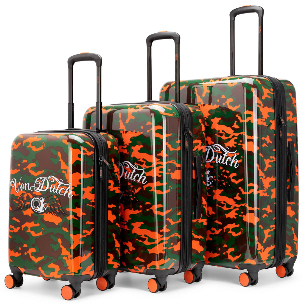 Kustom Kulture 3-Piece Expandable Hardside Spinner Luggage Set Travellty