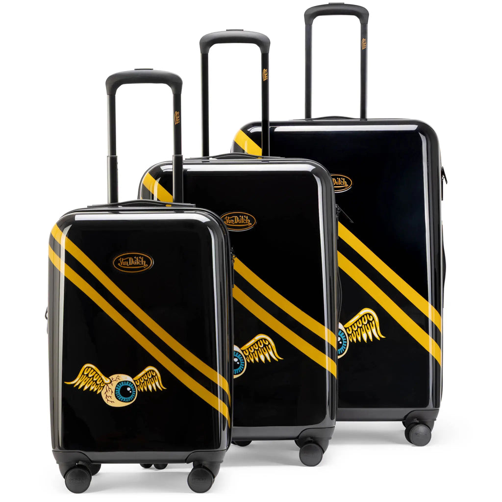 Kustom Kulture 3-Piece Expandable Hardside Spinner Luggage Set Travellty
