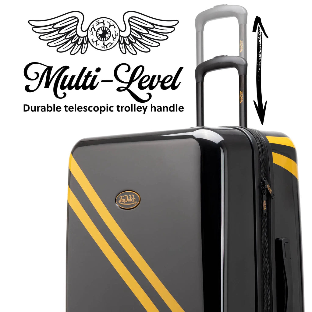 Kustom Kulture 3-Piece Expandable Hardside Spinner Luggage Set Travellty