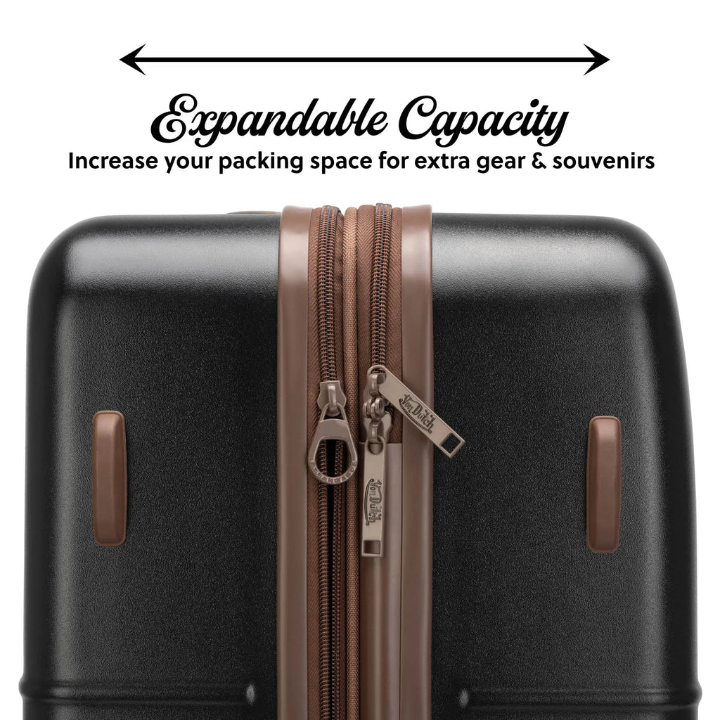 Retro Trek 3-Piece Expandable Hardside Spinner Luggage Set Travellty