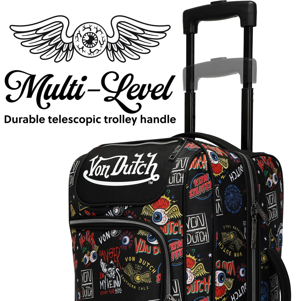 Jax Black 20" Carry-on Rolling Duffel Travellty
