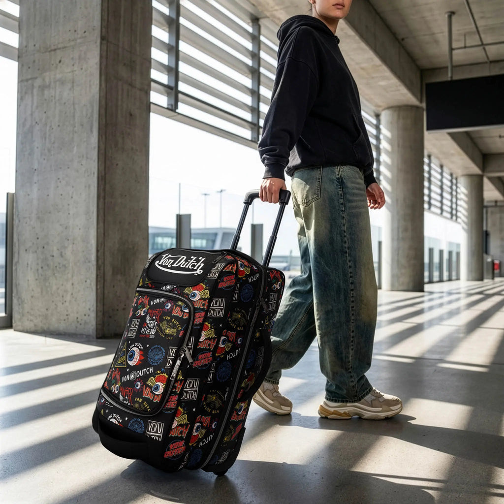 Jax Black 20" Carry-on Rolling Duffel Travellty