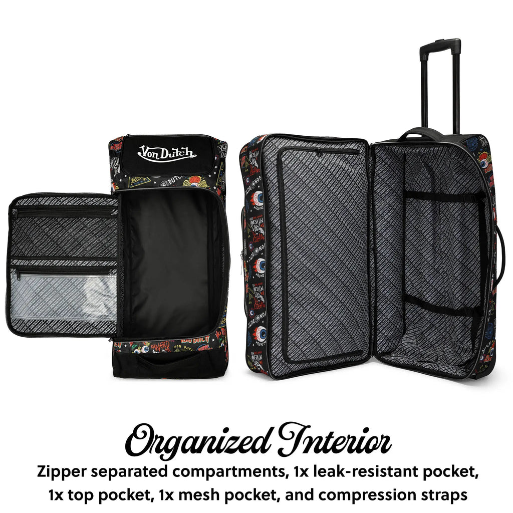 Jax Black 28" Checked Rolling Duffel Travellty