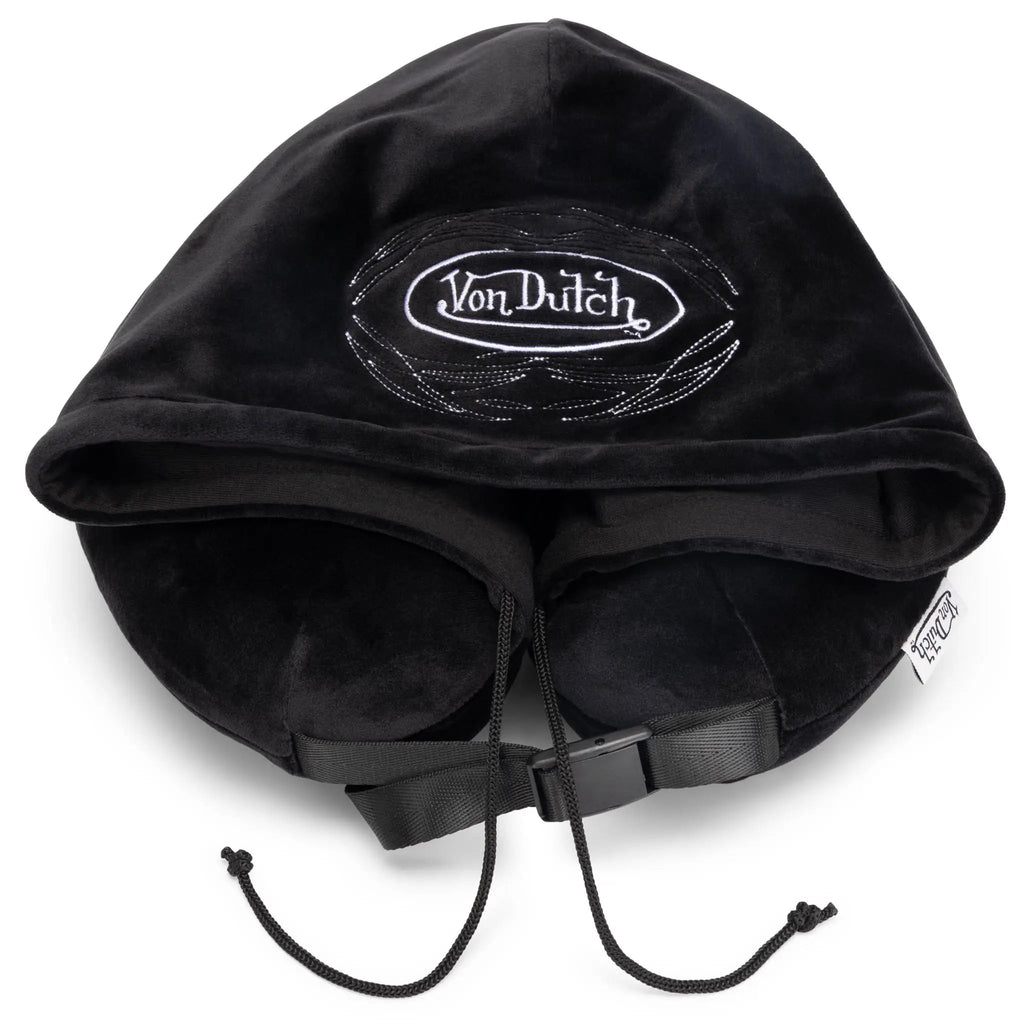 Von Dutch Pinstripe Hooded Memory Foam Pillow Travellty