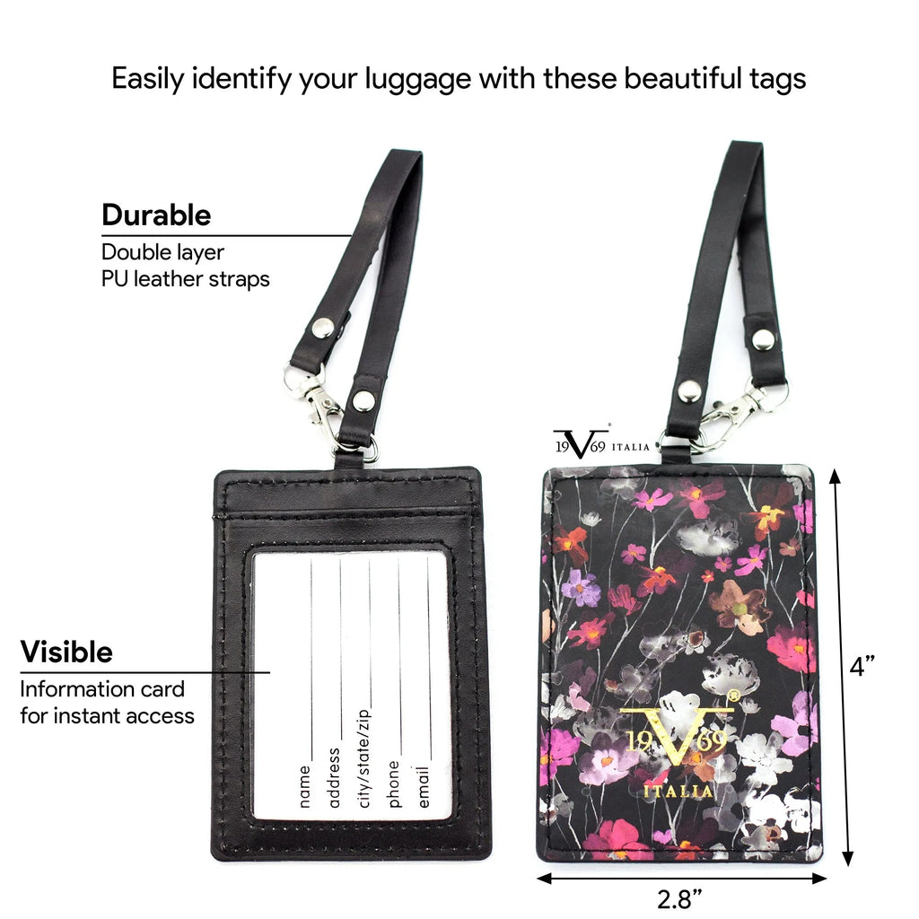 Runway Vegan Leather Luggage Tags Set Travellty