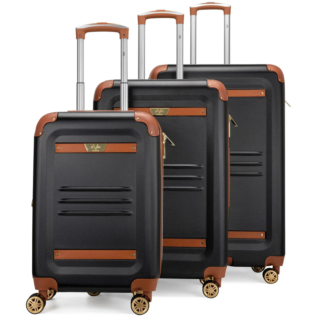 Vintage 3 Piece Expandable Retro Luggage Set Travellty