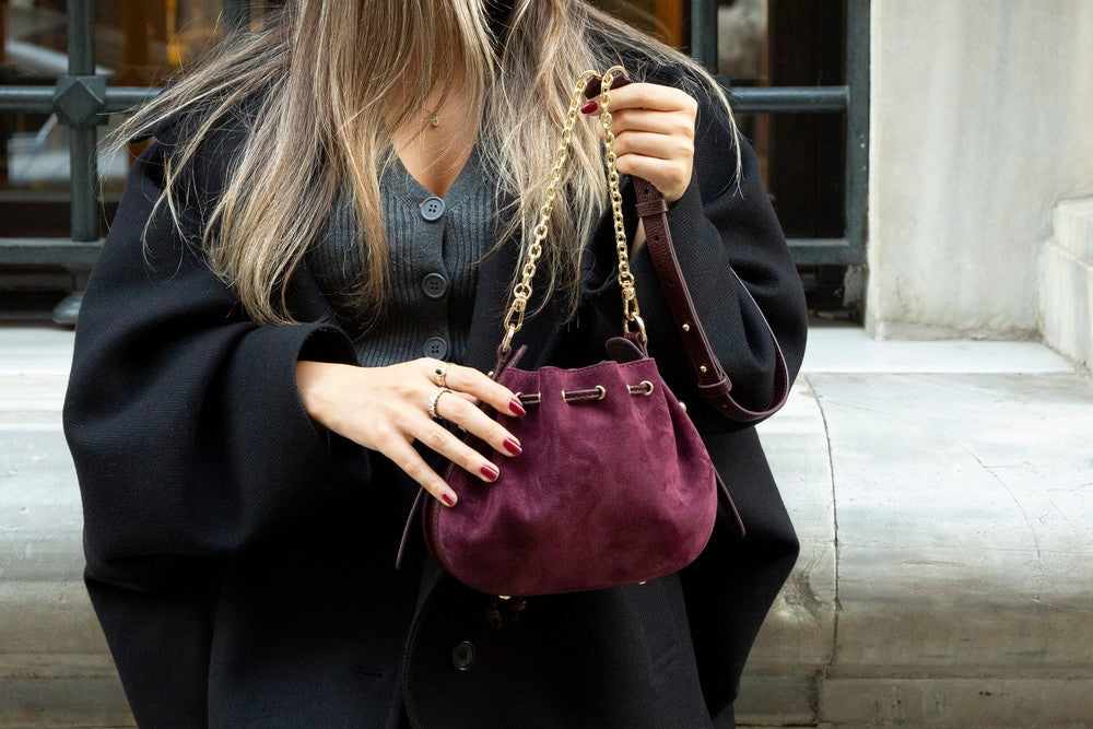 Valentina Suede Leather Women's Bag Mizuri Leather