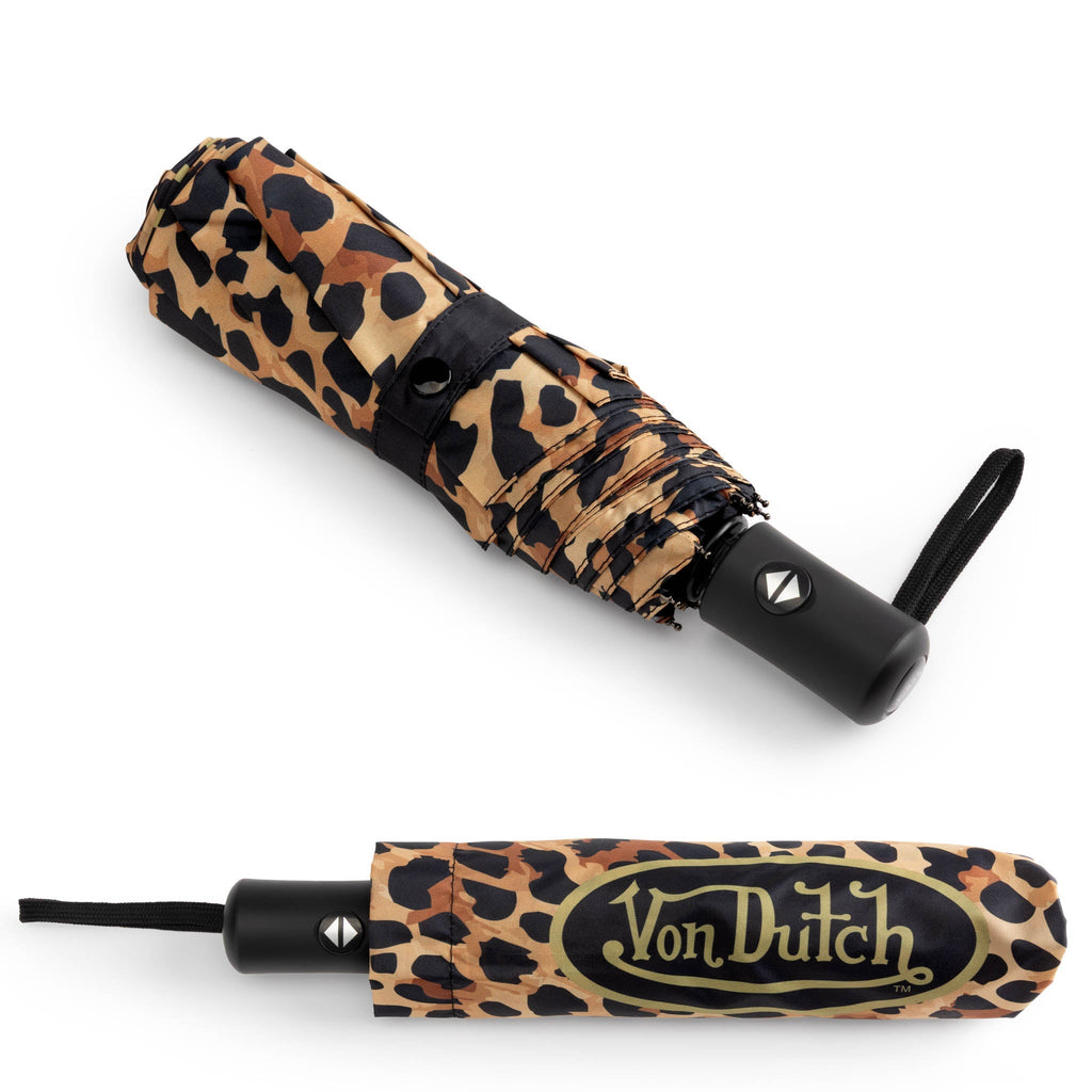 Leopard Compact Automatic Umbrella, Strong & Portable Travellty