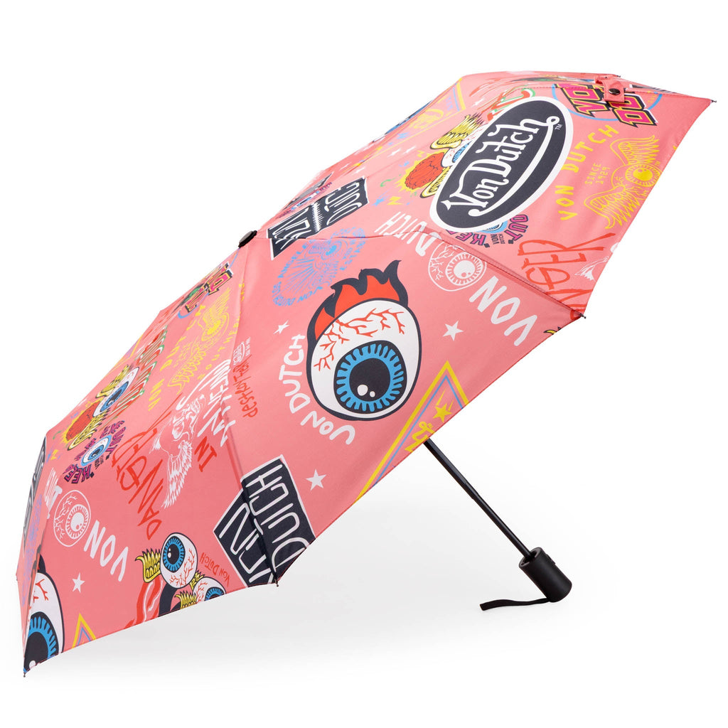 Pink Jax Compact Automatic Umbrella, Strong & Portable Travellty