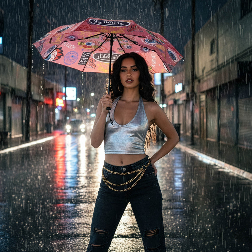 Pink Jax Compact Automatic Umbrella, Strong & Portable Travellty