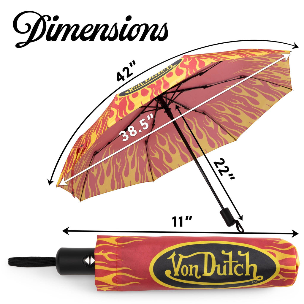 Red City of Angels Compact Automatic Umbrella, Strong & Portable Travellty