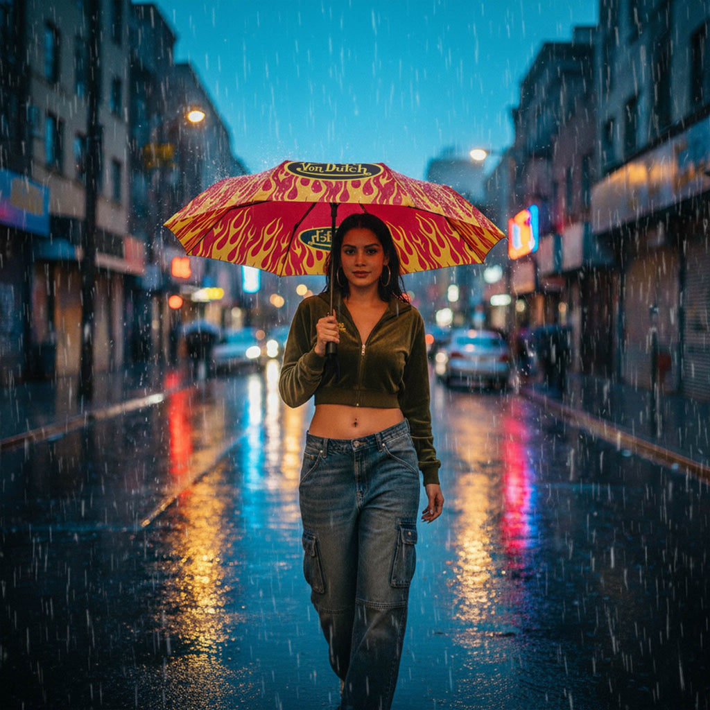 Red City of Angels Compact Automatic Umbrella, Strong & Portable Travellty