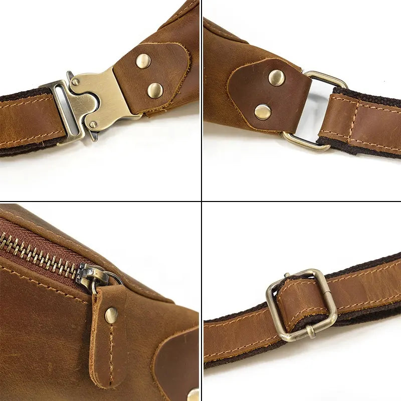 Wagner Leather Waist Bag | Full Grain Leather Fanny Pack STEEL HORSE LEATHER