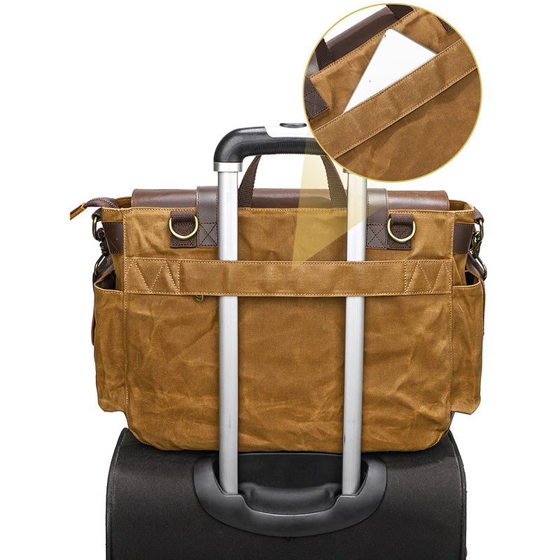 Waterproof Waxed Canvas Camera Bag Canvas With Leather DSLR Camera Bag Canvas Shoulder Messenger Bag RockCow Leather Studio