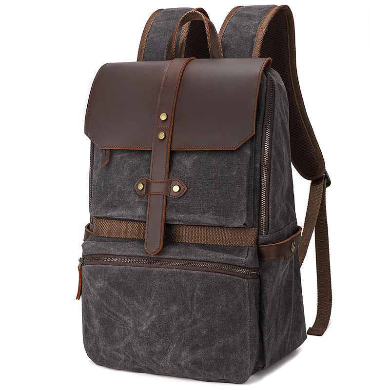 Waxed Canvas Backpack Large Travel Backpack Canvas School Rucksack Laptop Backpack Unisex Weekender Backpack RockCow Leather Studio