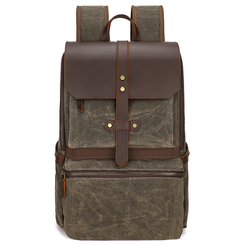 Waxed Canvas Backpack Large Travel Backpack Canvas School Rucksack Laptop Backpack Unisex Weekender Backpack RockCow Leather Studio