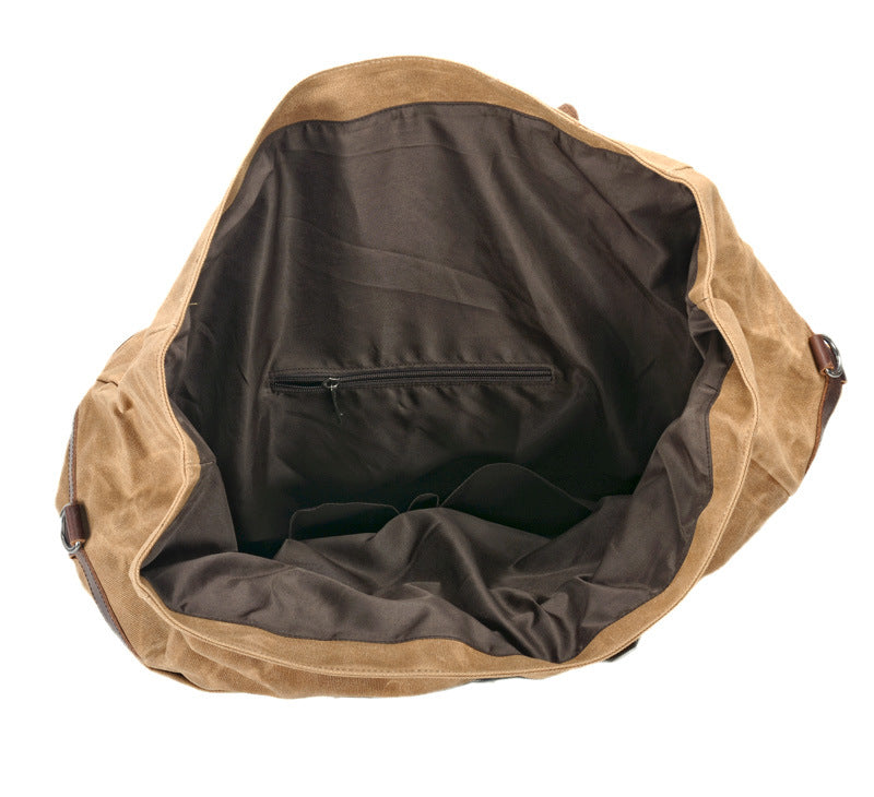 Waxed Canvas Duffel Bag Waterproof Canvas Travel Weekend Bag Carry on Weekender Overnight Bag For Mens RockCow Leather Studio