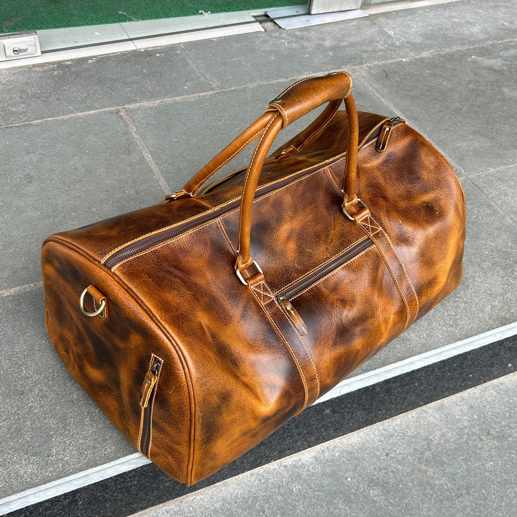 Roosevelt Full Grain Buffalo Leather Duffle Classy Leather Bags