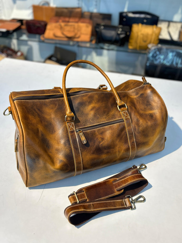Roosevelt Full Grain Buffalo Leather Duffle Classy Leather Bags