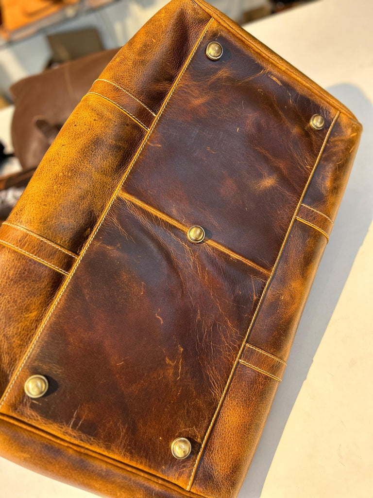 Roosevelt Full Grain Buffalo Leather Duffle Classy Leather Bags