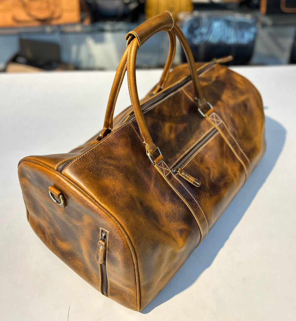 Roosevelt Full Grain Buffalo Leather Duffle Classy Leather Bags