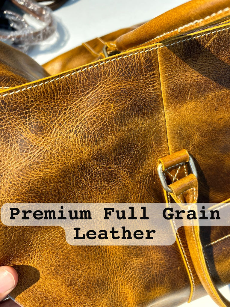 Roosevelt Full Grain Buffalo Leather Duffle Classy Leather Bags