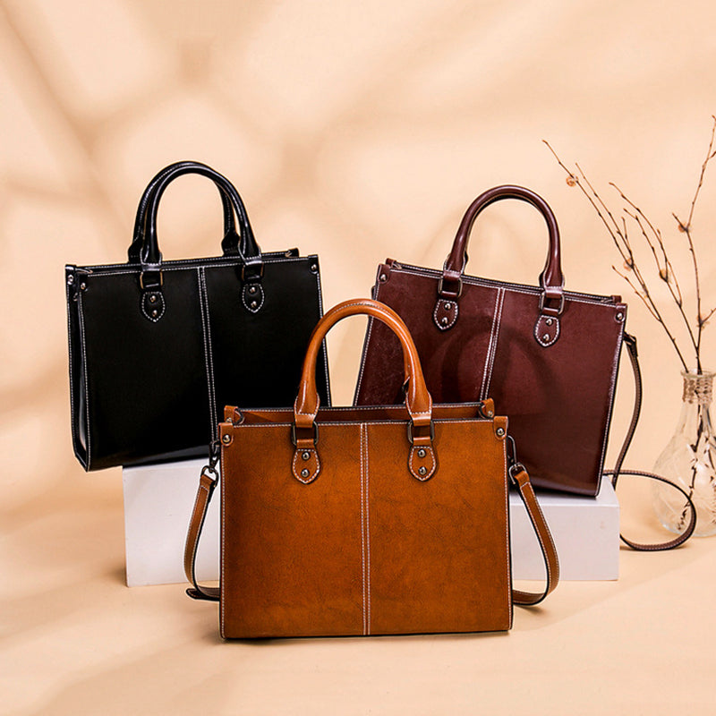 Women Leather Handbag, Full Grain Leather Designer Handbag, Gift For Her RockCow Leather Studio