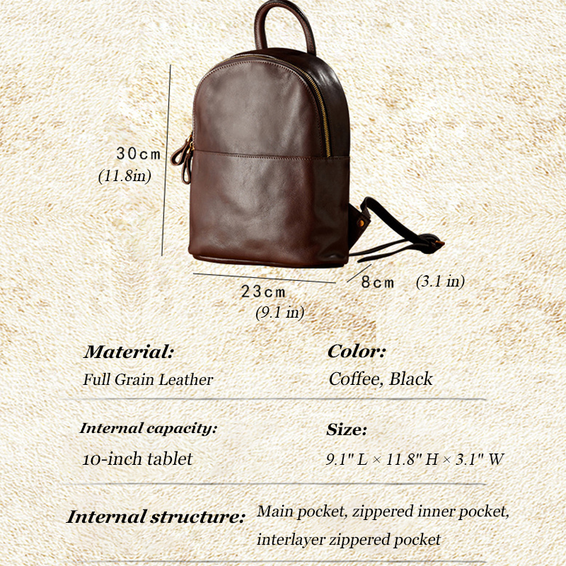 Women Vintage Genuine Leather Backpack, Designer Leather Backpack Purse, Women's Leather Backpack for School RockCow Leather Studio