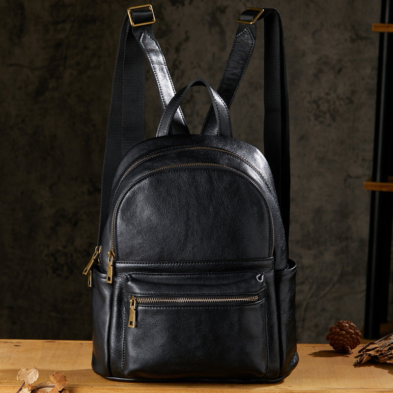 Women's Full Grain Leather Backpack Genuine Leather College Bag for Work or Travel RockCow Leather Studio